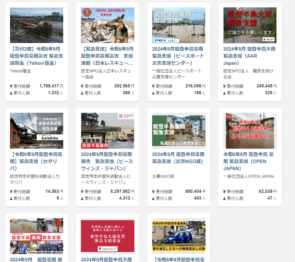 支援団体ページ