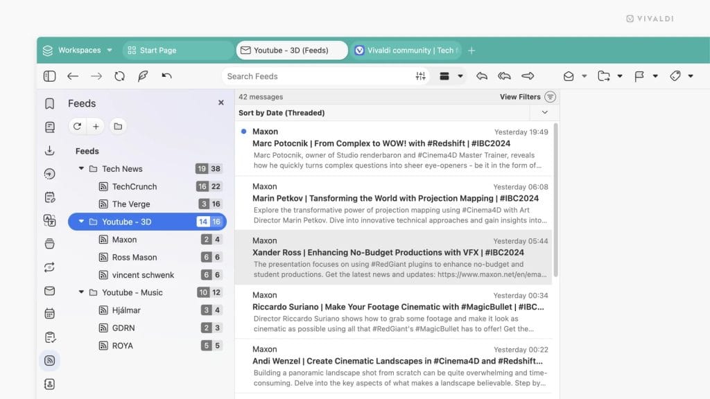 フィードリーダーのアップデート