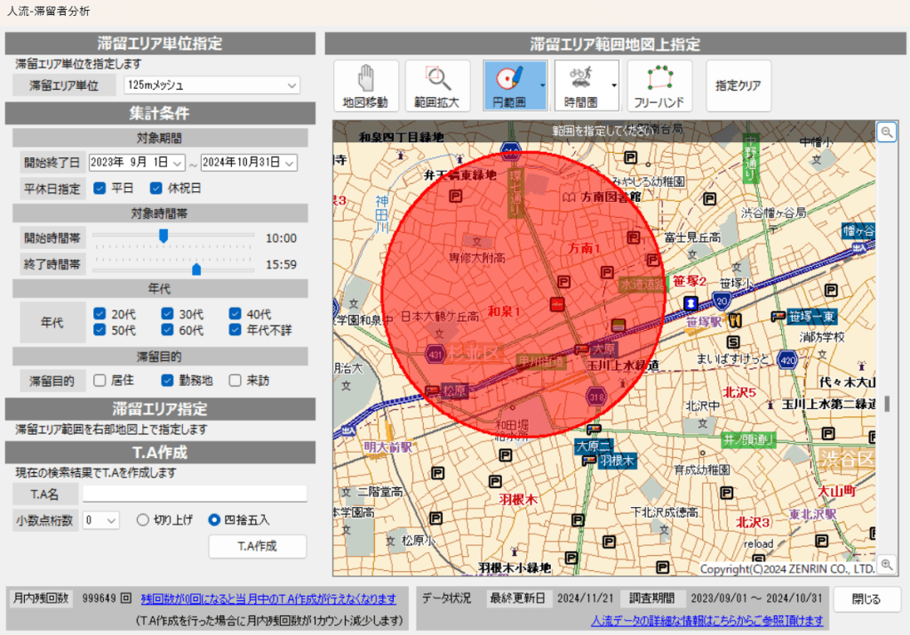 TerraMap Web 滞留人口分析の特徴